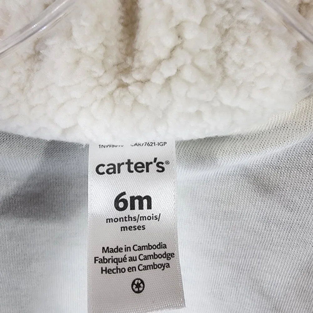 Carters Soft Blue Quilted Snowsuit Winter Outerwear Size 6 Months Hooded NWT